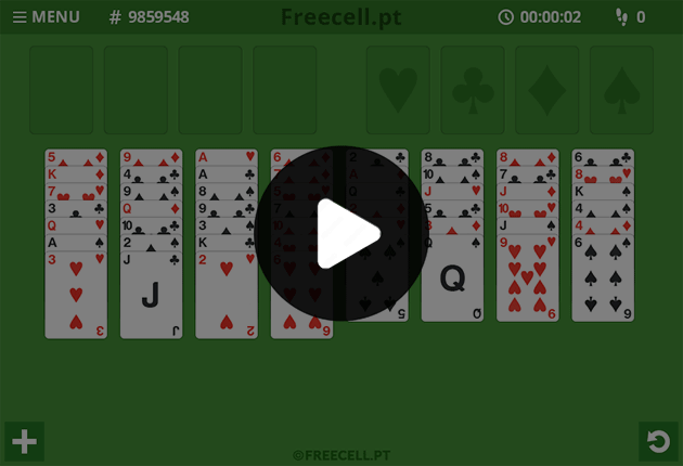 Freecell: jogo de cartas grátis, jogue online sem registro